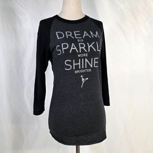 American Apparel 50/50 Sparkle Cheerleading 3/4 Sleeve Tee Size XS - Picture 1 of 5